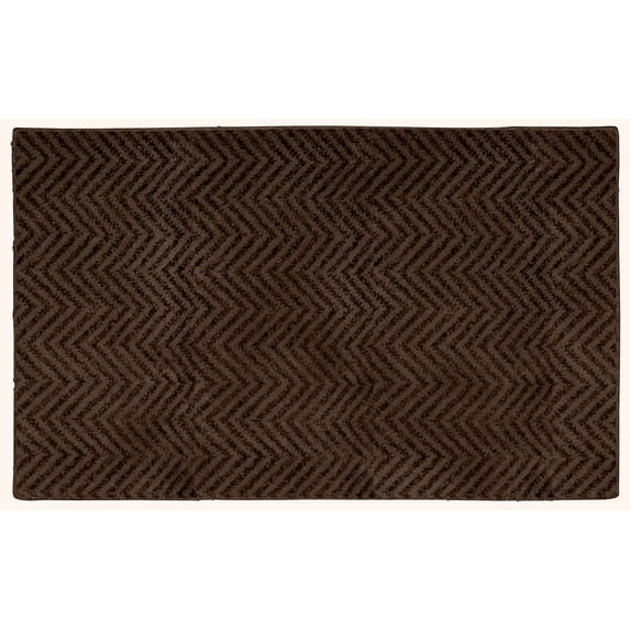 Garland Rug Palazzo Washable Bath Rug Chocolate, 21"x34"