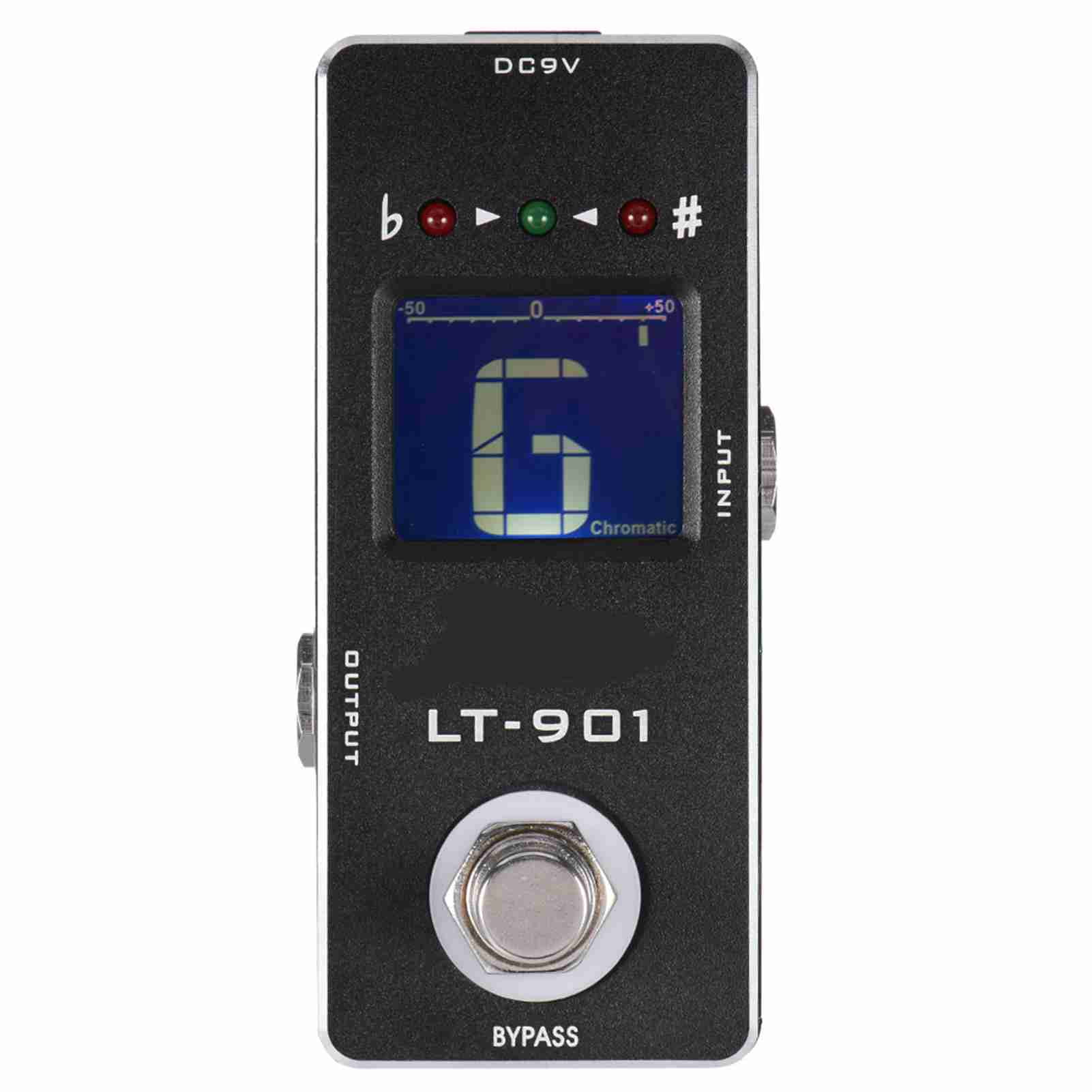 Mini Chromatic Tuner Pedal, Guitar Effect Stompbox with LCD Display True Bypass for Wide Range Tuning A027.5Hz-C84186Hz