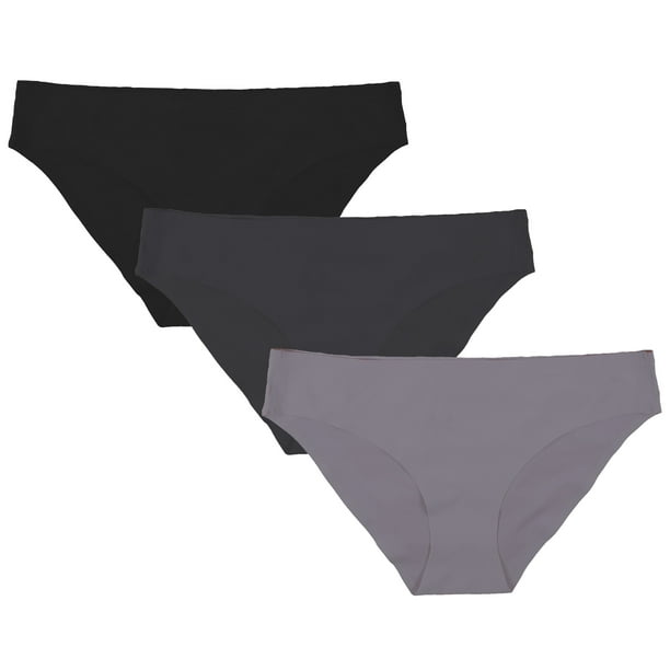 Size Women's Three Pack Invisible No-Show Laser Seamless Panties Walmart.com