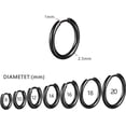thumbnail image 6 of Nmkwnr 7 Pairs Lightweight Hoop Earrings 316L Stainless Steel Hoop Earrings for Women Men, Black, 6 of 7