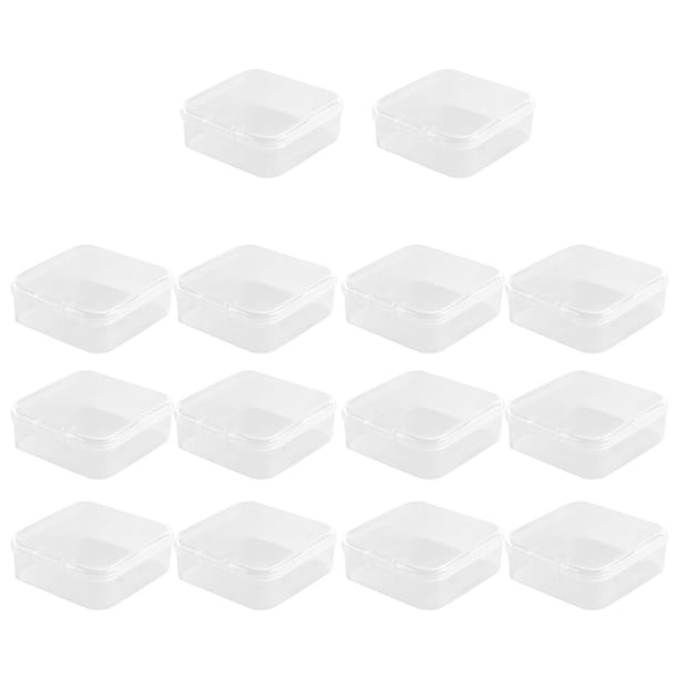 Paquete de 40 Cajas de Almacenamiento de Cuentas de PláStico Transparente con Tapa con Bisagras para ArtíCulos PequeñOs, Diamantes, Cuentas (2,2 X 2,2 X 0,79 Pulgadas)