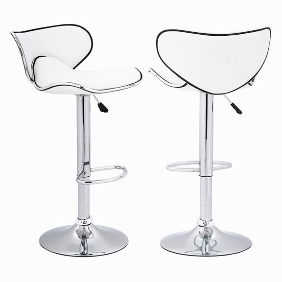 FDW Adjustable Height Swivel Bar Stools With Chrome Base Counter Height Stools,Set Of 2
