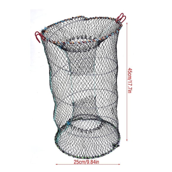 Qiilu 3 Tailles de Filet de Pêche Pliable pour Homard Écrevisses Crabes Crevettes