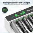 thumbnail image 5 of HiQuick 8 Pack AAA 1100mAh Rechargeable Batteries with 8 Bay LCD Smart Battery Charger, Dual USB Input, 5 of 11