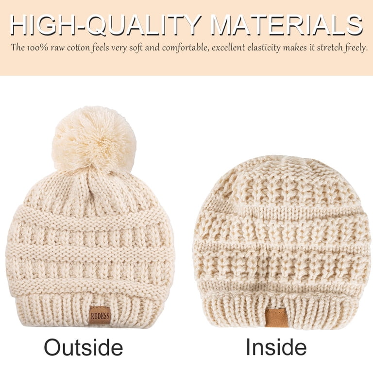 REDESS Baby Winter Pom Pom Beanie Hats 3-Pack photo 3