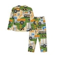 thumbnail image 2 of Goofa Construction Machinery1 Printed Women’s 2 Piece Pajama Set Super,Pajamas Women's Long Sleeve Sleepwear Soft Button Down Loungewear Pjs Lounge Set Nightwear-, 2 of 9