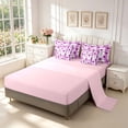 thumbnail image 3 of Manfei Geometric Check 7 Pieces Full Size Bedding Sets,Minimalism Polka Dot Full Size Bed in a Bag,White Purple,Pink Reversible, 3 of 7