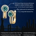 thumbnail image 2 of Gem Stone King 18K Yellow Gold Plated Silver Blue Moissanite and White Created Sapphire Earrings for Women (1.50 Cttw, Gemstone Birthstone, Round 5MM), 2 of 6