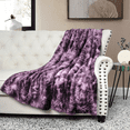 thumbnail image 2 of Home Soft Things Tie Dyed Double Sided Fauxfur Throw Purple, 2 of 4