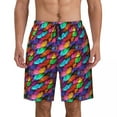 thumbnail image 1 of Colorful Feather Board Shorts Summer Purple Bule Running Beach Short Pants Man Quick Dry Classic Custom Oversize Beach Trunks, 1 of 5