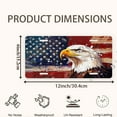 thumbnail image 2 of Patriotic Eagle beside the American Flag Front License Plate, Metal License Plate, Funny Standard Plates Personalized Novelty Decorative For Men/Women/Boys/Girls Car 6×12 Inch, 2 of 7