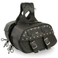 thumbnail image 3 of Milwaukee Leather Unisex Zip-Off Studded Throw Over Rounded Saddle Bag Black One Size, 3 of 5