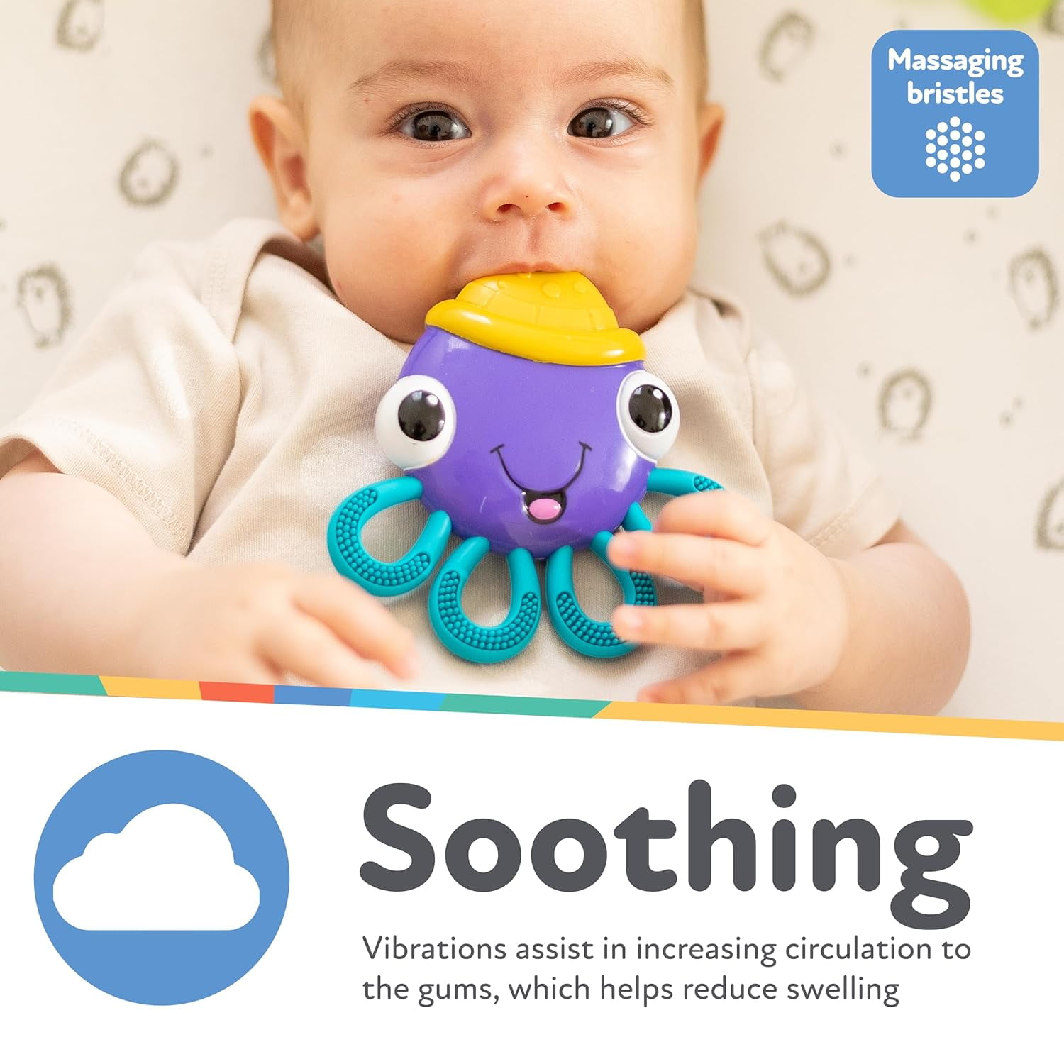 Nuby Vibe-eez Vibrating Octopus Teething Toy for Babies