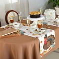 thumbnail image 5 of Table Runner Dresser Scarves 36 Inch Long,Thanksgiving Turkey Maple Leaf Linen Dining Table Runners Farmhouse Autumn Pumpkin Tabletop Scarf for Wedding Holiday Party Kitchen, 5 of 8