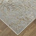 thumbnail image 3 of Feizy Celene Traditional Medallion, Silver/Tan/Gray, 3'9" x 5'7" Accent Rug Sheen Vintage Scroll Floor Rug for Living room Bedroom, 3 of 8