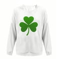 thumbnail image 4 of Fewfanhot Womens Tops St. Patricks Day Shamrock Sweatshirt Raglan Sleeve Clover Print Jumper Irish Crew Neck Pullover Tops, 4 of 6