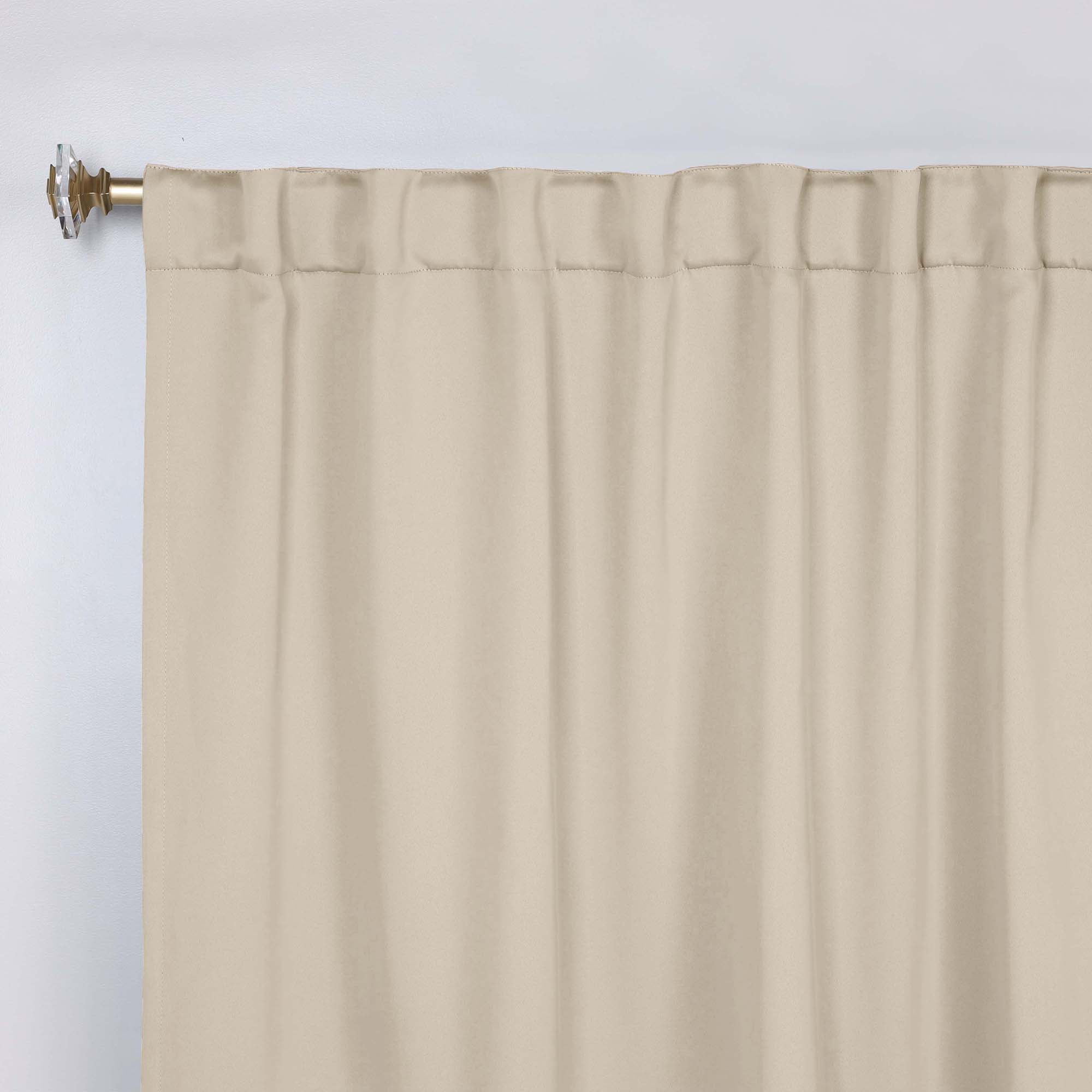 Superior Blackout Solid Light Filtering Back Tab Curtain Panel Set, 42" x 84", Ivory