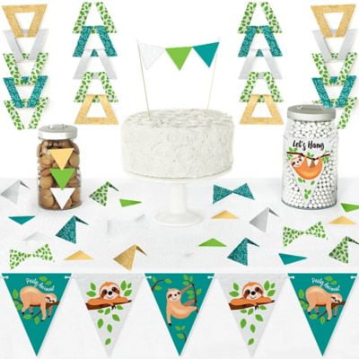 Let's Hang - Sloth - Diy Pennant Banner Decorations - Baby Shower or Birthday Party Triangle Kit - 99 (Best Way To Hang Pennants)