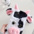 thumbnail image 5 of 3D Cute for iPhone 13 Case Plush Furry Fuzzy for Women Fuzzy Fluffy Cartoon Cow Fur Hair Girly Protection Cover for iPhone 13 Phone Case Black, 5 of 7