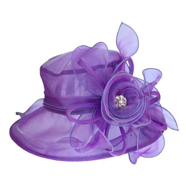 WEIYLL Chapeau de Soleil pour Femmes, Cocktail, Thé, Fête, Église, Mariage, Fleur de Mariée, Maille