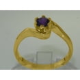 thumbnail image 3 of LBG British Made 18k Yellow Gold Natural Amethyst Womens Engagement Ring - 33 size options - Size 12, 3 of 5