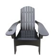 thumbnail image 5 of ArisingAsia All Weather Adirondack Chairs, Polyresin Wood Adirondack Chair with an hole to hold umbrella on the arm, 250lbs Static Weight Capacity, Black, 5 of 6