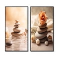thumbnail image 2 of Designart "Spa Serenity Delicate Balance with Zen Stones" Spiritual Stone Framed Wall Art Set Of 2 - Traditional White Frame Gallery Set For Office Decor, 2 of 6