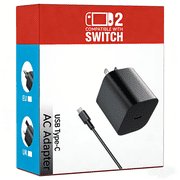 Switch 2 Charger 60w AC Power Adapter for Nintendo 2/1 with 6FT/1.8M Official Length, Support 4K TV Dock, PD 3.0 Fast Charging Supply 20V/3A for Switch Chargers [Replacement for OEM Switch2 Charger]