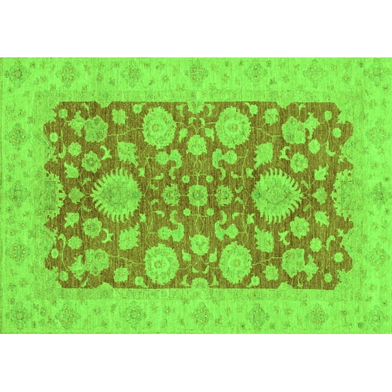 Ahgly Company Indoor Rectangle Abstract Green Modern Area Rugs, 8' x 10'
