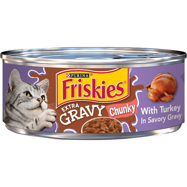 (24 Pack) Friskies Gravy Wet Cat Food, Extra Gravy Chunky With Turkey 