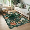 thumbnail image 4 of Moynesa 3'x5' Floral Bedroom Rugs Rugs, Area Rugs 3x5ft Rug for Entryway Ultra-Thin Soft Rug, Non-Slip Washable Rugs Stain Resistant Boho Rug Low-Pile Throw Rug for ‎Living Room Office,Dark Green, 4 of 8
