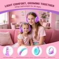 thumbnail image 4 of Nova1Lite Kids Wireless Active Noise Cancelling Headphones, Bluetooth 5.3, Safe Volume 74/85/94dB, Real 40H Battery, Type-C Fast Charging, Built-in Mic for School Travel Airplane, Purple, 4 of 7