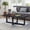Black, variant on FENGFAN Contemporary Rectangular Coffee Table Weathered Gray Beige Engineered Hardwood MDF Cross Base Living Room Tea Table