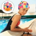 thumbnail image 5 of RENACLIPY Elegant Floral Design Swimming Cap Nylon Fashionable Comfort 1Pc, 5 of 8