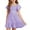 Purple, variant on Ruyang Girls Short Sleeve Dress Square Neck Pleated Swing Dresses Teen Kids Solid Summer Elegant Cute Short Smocked Dresses