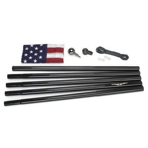 5 Foot Wooden Flag Pole Kit Wall Mount Bracket With 3x5 Indiana State House Flag 