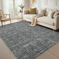 thumbnail image 3 of Large Living Room Rugs 10x13 Non-Slip Contemporary Accent Carpet, Non-Shedding Solid Textured Floor Cover, Modern Minimalist Distressed Mat for Dining Room, Bedroom, Office, Dark Grey, 3 of 9