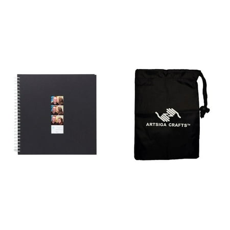 darice wedding guest album photo booth 50 page black 12 5 x 12 5in