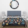 thumbnail image 3 of Designart "Feathered Tribal Fantasy V" Boho Bedding Covert Set - Bohemian & Eclectic Bed Set With 2 Shams, 3 of 5