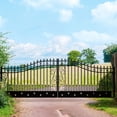 thumbnail image 3 of Chery Industrial Outdoor Dual Swing Iron Gate for Driveway, Security Gate, Outdoor Fence Gate, Vienna Style for Yard, Backyard Patio（20'Star）, 3 of 6
