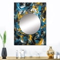 thumbnail image 1 of Designart "Abstracted Realms in Blue and Yellow I" Abstract Mirror Wall Decor - Modern Blue Abstract Hallway Wall Mirror Art - 32" x 24" Inch, 1 of 5