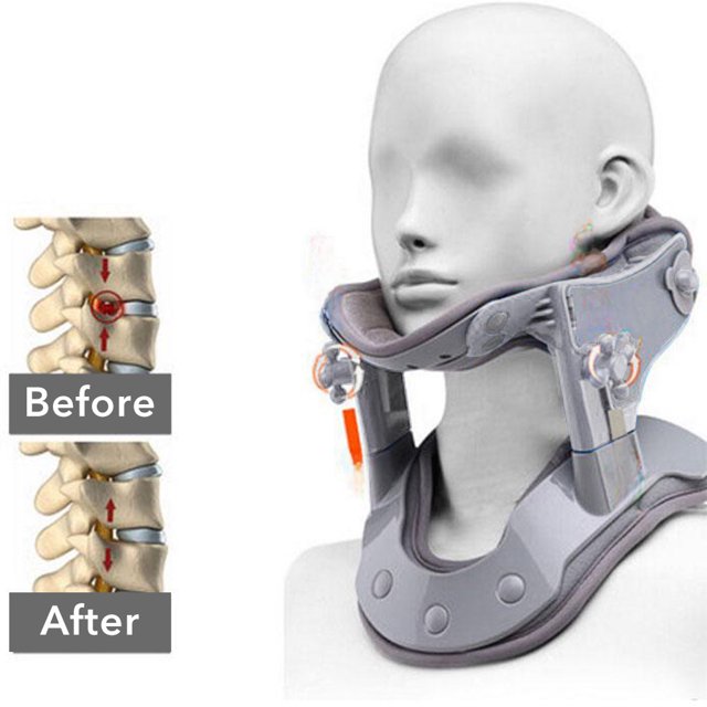 Support de Cou Réglable avec Thérapie par la Chaleur - Dispositif de Traction Cervicale Multi-Usage pour Soulagement de la Douleur, Correction de la Posture et Entraînements D\'entraînement Physique - Idéal pour la Maison, le Bureau et les Centres de Santé
