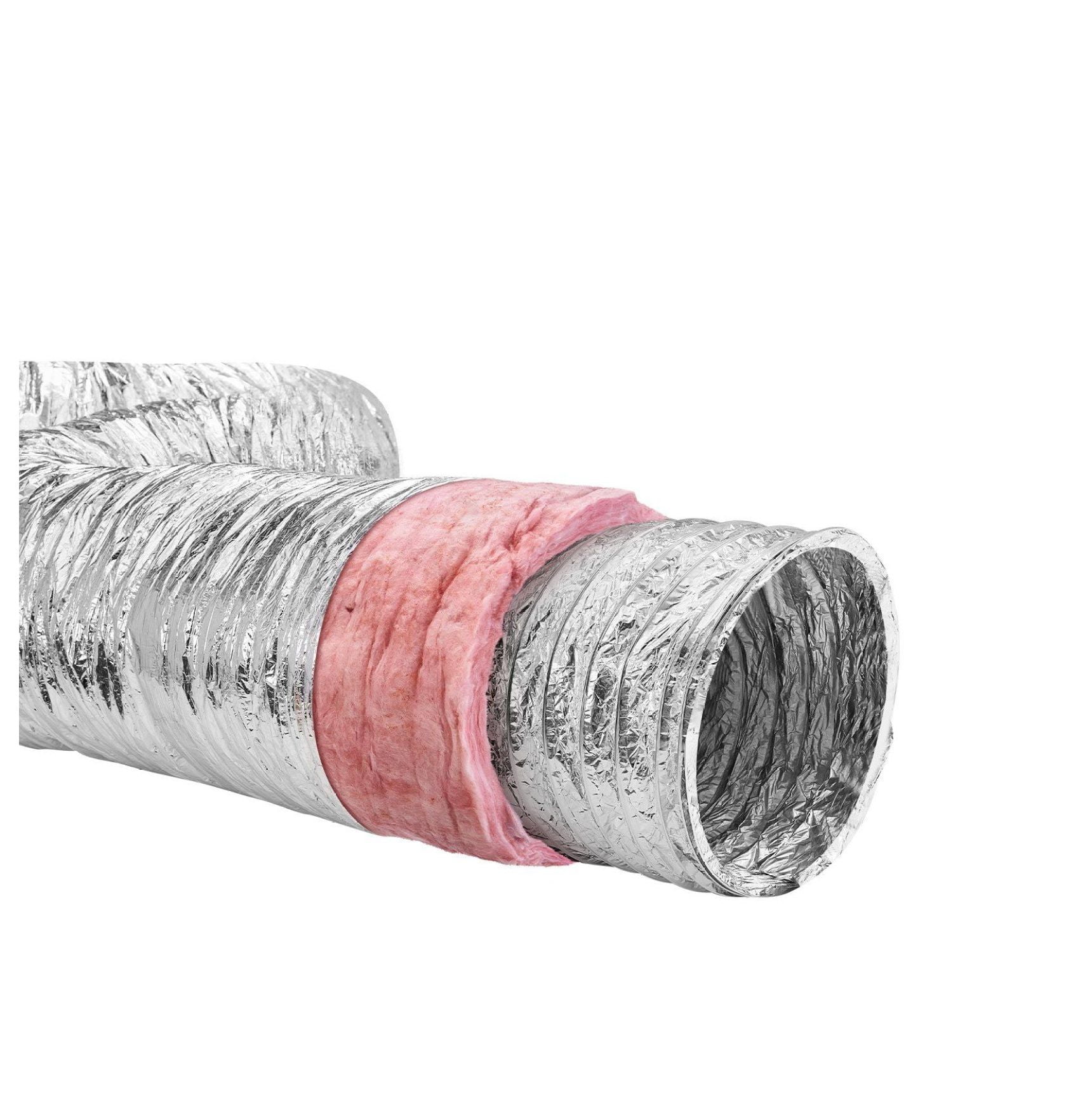 Dryer Vent Hose 10 Inch Insulated Flexible Duct 25FT, Heavy Duty HVAC Ventilation Exhaust Ducting with Clamps, R-6.0 Flame Retardant