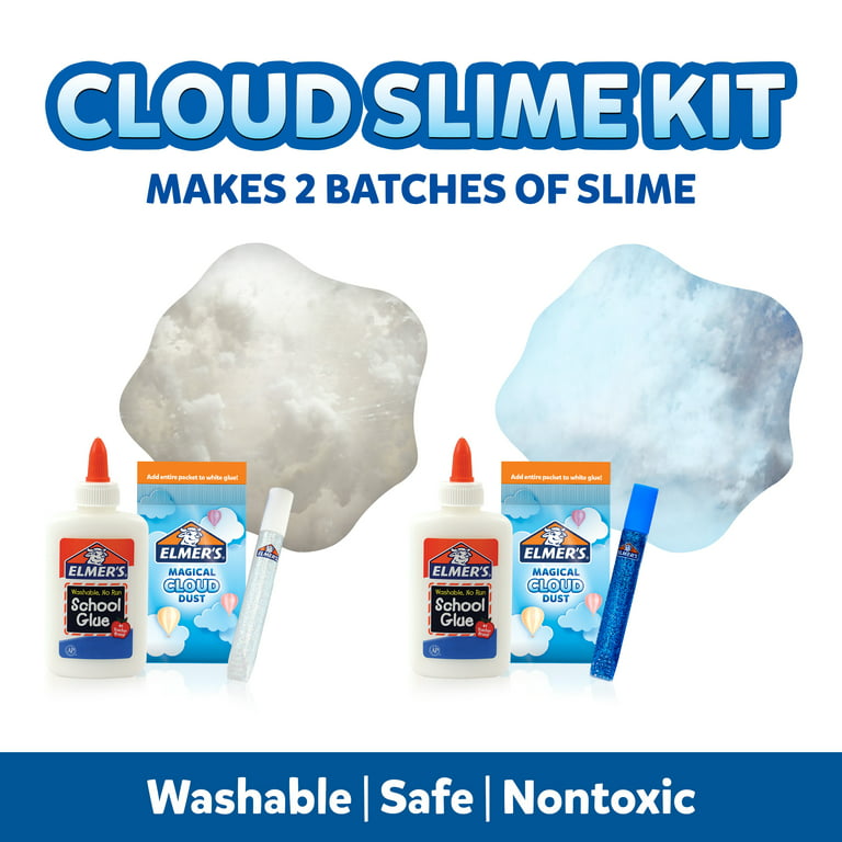 Elmer’s Fluffy Slime Kit Slime Supplies Translucent Color Glitter Glue  Activator