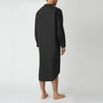 thumbnail image 5 of HAXMNOU Men Long Sleeve Standing Neck Button Home Suit Comfortable Loose Sleeping Dress Gown Loose Pullover Nightgown Pajamas Black XL, 5 of 7