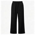 thumbnail image 5 of BRELIL Women's High Waisted Straight Leg Sweatpants with Pockets Casual Loose Lounge Pants Solid Officewear Long Trousers Fashion Outfits, Black 2XL, 5 of 7