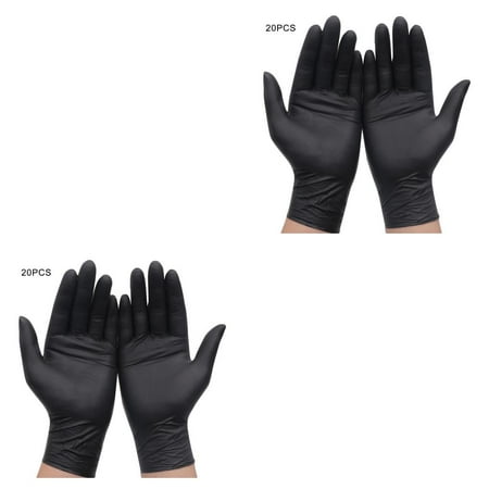 

40pcs Black Disposable Gloves Powder Free Latex Free Mechanic Tattoo Beauty Care Body Art Gloves