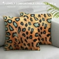 thumbnail image 3 of Shangniulu Square/Rectangle Leopard Animal Printed Stuffed Cushion Short Plush Stuffing Throw Pillow Insert for Bedroom Sofa Couch Chair Back Seat Pillowcase, 3 of 5