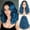 Ombre Blue, variant on Blonde Short Wavy Wig for Women Medium Length Blond Wigs Synthetic   Looking Curly Blonde Hair for Everyday Hairstyle  Party Halloween Use