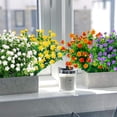 thumbnail image 4 of ZOELNIC 8 Bundles Outdoor Artificial Flowers UV Resistant Fake Boxwood Plants Faux Plastic Greenery for Indoor Outside Plants Garden Home Spring Decoration (Color Mix), 4 of 6